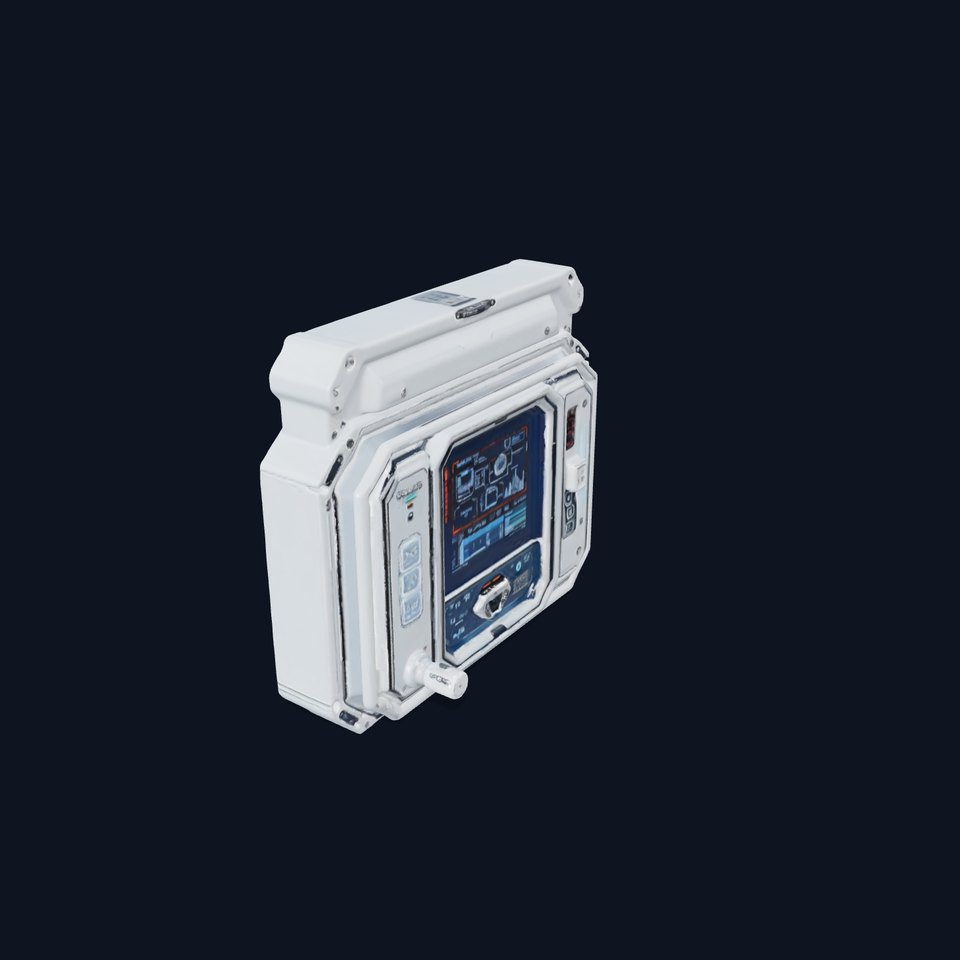 Futuristic Control Panel model pack with digital screen and buttons